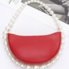 Half-Moon Bag with Faux Pearl Handle – Polyurethane