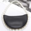 Half-Moon Bag with Faux Pearl Handle – Polyurethane