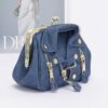 Faux Denim Leather-Jacket Crossbody Bag – Dark & Light Blue