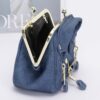 Faux Denim Leather-Jacket Crossbody Bag – Dark & Light Blue