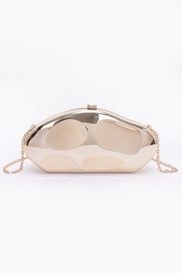 Metallic Party Clutch with Mixed Metal Hardware – Gold/Silver