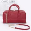 Faux Leather Handbag with Mixed Metal Hardware
