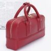 Faux Leather Handbag with Mixed Metal Hardware