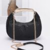 Embossed Faux Leather Bag with Metal Handle