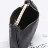 Embossed Faux Leather Bag with Metal Handle