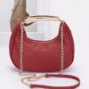 Embossed Faux Leather Bag with Metal Handle