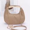 Embossed Faux Leather Bag with Metal Handle