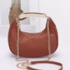 Embossed Faux Leather Bag with Metal Handle