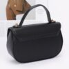 Faux Leather Top-Handle Flap Bag with Flower Ribbon