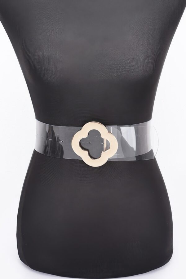 Clear PVC Belt with Metal Buckle – Gold-Clear or Silver-Clear
