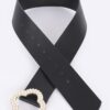 Metallic Stretch Belt with Pearl Buckle – Black