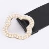 Metallic Stretch Belt with Pearl Buckle – Black