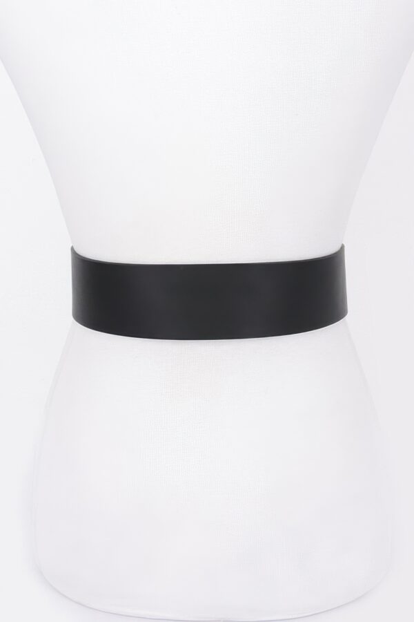 Metallic Stretch Belt with Pearl Buckle – Black