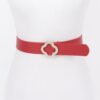 Faux Leather Belt with Metal Buckle – Black, Camel, Red