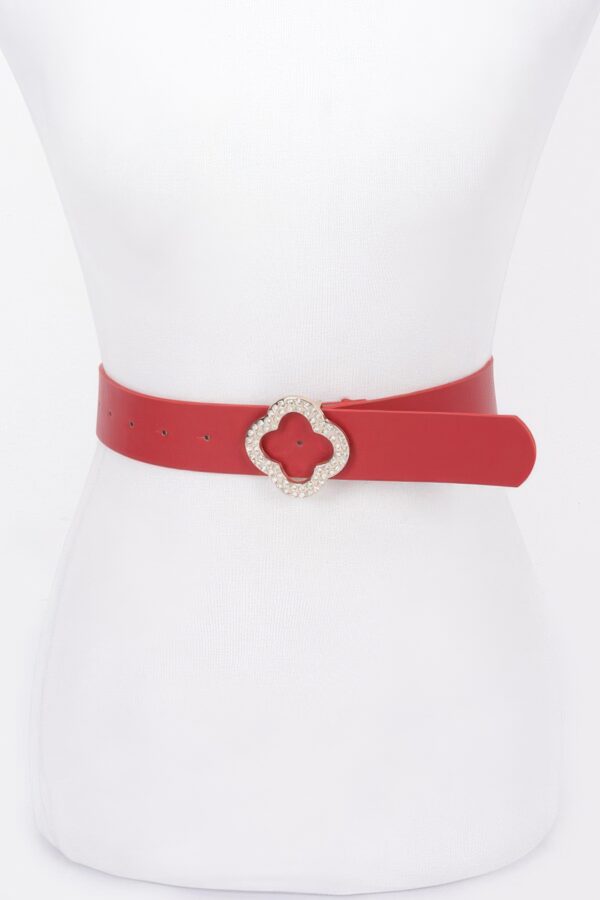 Faux Leather Belt with Metal Buckle – Black, Camel, Red