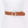 Faux Leather Belt with Metal Buckle – Black, Camel, Red
