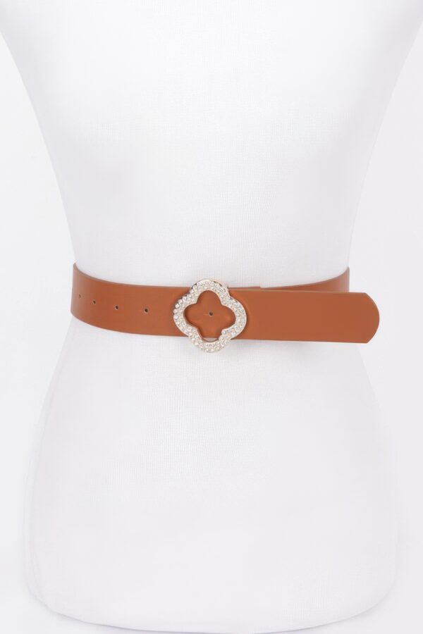Faux Leather Belt with Metal Buckle – Black, Camel, Red