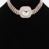 Rhinestone Necklace Set – Delicate Collar, Gold-Clear & Silver-Clear