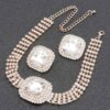 Rhinestone Necklace Set – Delicate Collar, Gold-Clear & Silver-Clear