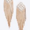Rhinestone Fringe Earrings – Cascading Sparkle