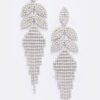 Rhinestone Fringe Earrings – Cascading Crystal Fringe
