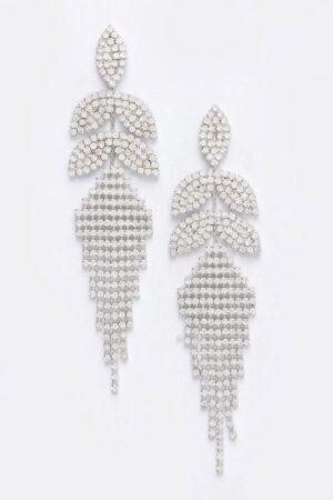 Rhinestone Fringe Earrings – Cascading Crystal Fringe