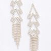 Rhinestone Fringe Drop Earrings – Cascading Sparkle