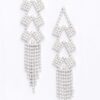 Rhinestone Fringe Drop Earrings – Cascading Sparkle