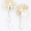 Faux Pearl Drop Earrings – Gold-Plated, 4″ Long