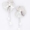 Faux Pearl Drop Earrings – Gold-Plated, 4″ Long