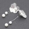 Faux Pearl Drop Earrings – Gold-Plated, 4″ Long