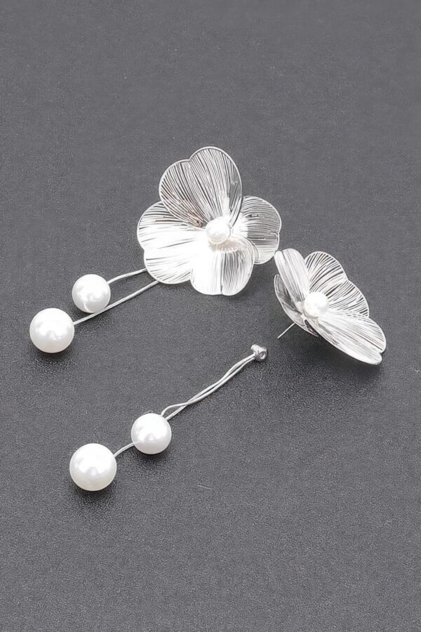 Faux Pearl Drop Earrings – Gold-Plated, 4″ Long