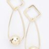 Gold Plated Metal Earring – 3″ Drop