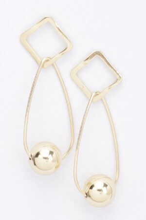 Gold Plated Metal Earring – 3″ Drop