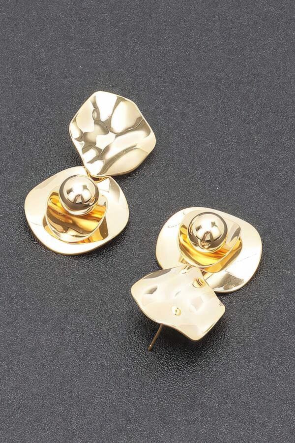 Gold Plated Metal Earring – 2.25″ Drop, Lightweight Minimalist