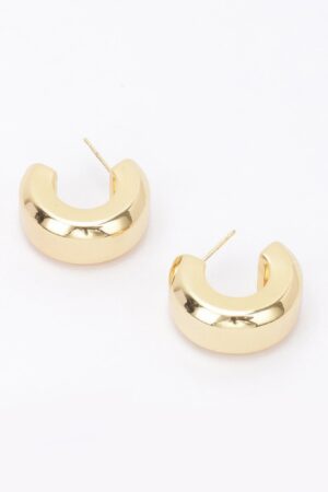 Gold-Plated Metal Earrings – Minimalist 1″ Design