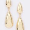 Gold-Plated Elongated Metal Earrings