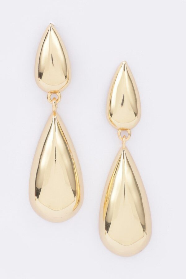 Gold-Plated Elongated Metal Earrings