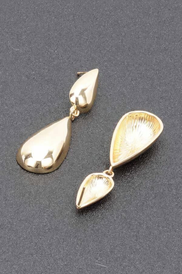 Gold-Plated Elongated Metal Earrings