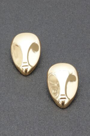 Gold-Plated Metal Earring – Sleek Gold Silhouette