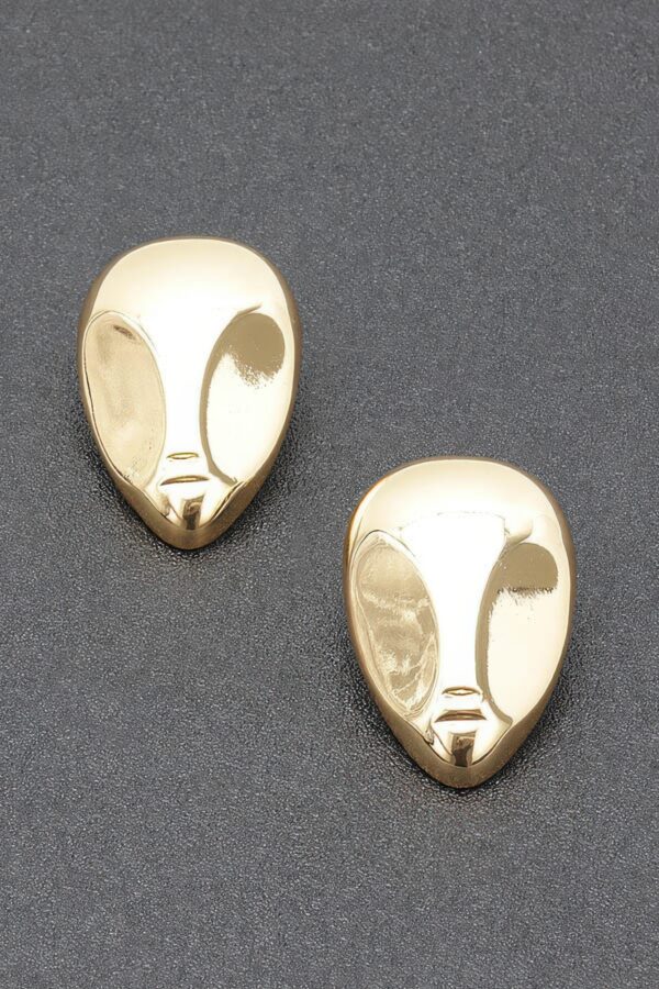 Gold-Plated Metal Earring – Sleek Gold Silhouette