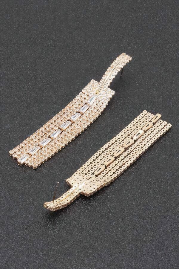 Rhinestone Row Drop Earrings – Sparkling Clear