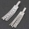 Rhinestone Row Drop Earrings – Sparkling Clear