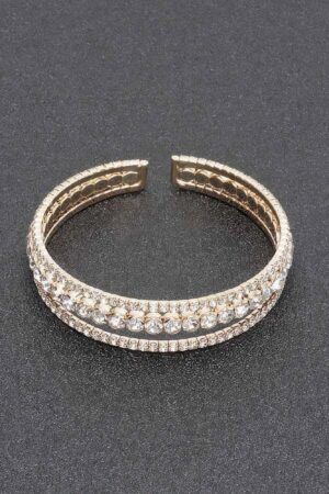 Rhinestone Bracelet with Clear Stones – Gold or Silver