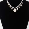 Beaded Necklace with Multi Shiny Charms – Gold Cream