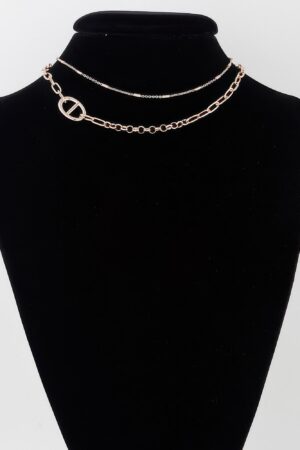 Double Link Chain Choker Necklace – Gold