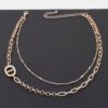 Double Link Chain Choker Necklace – Gold
