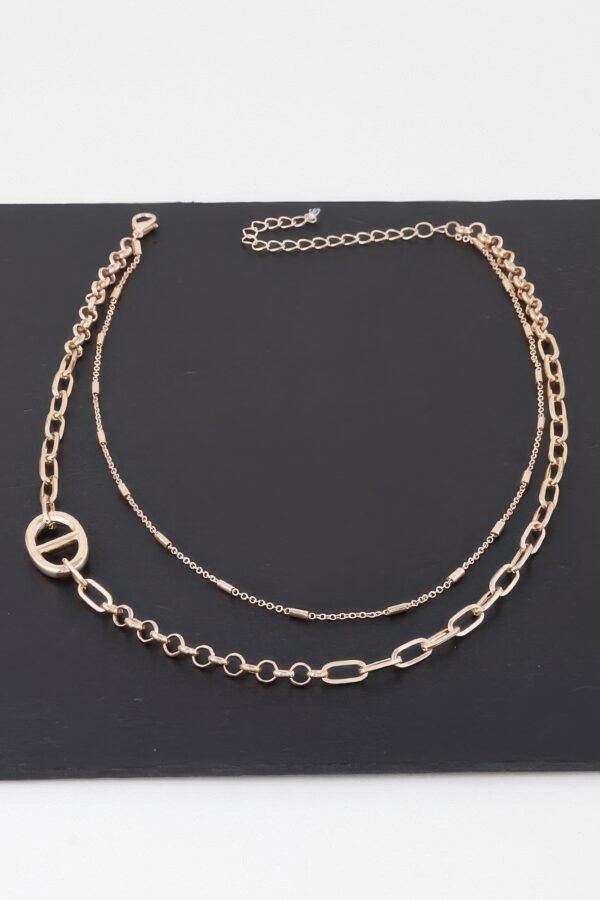 Double Link Chain Choker Necklace – Gold