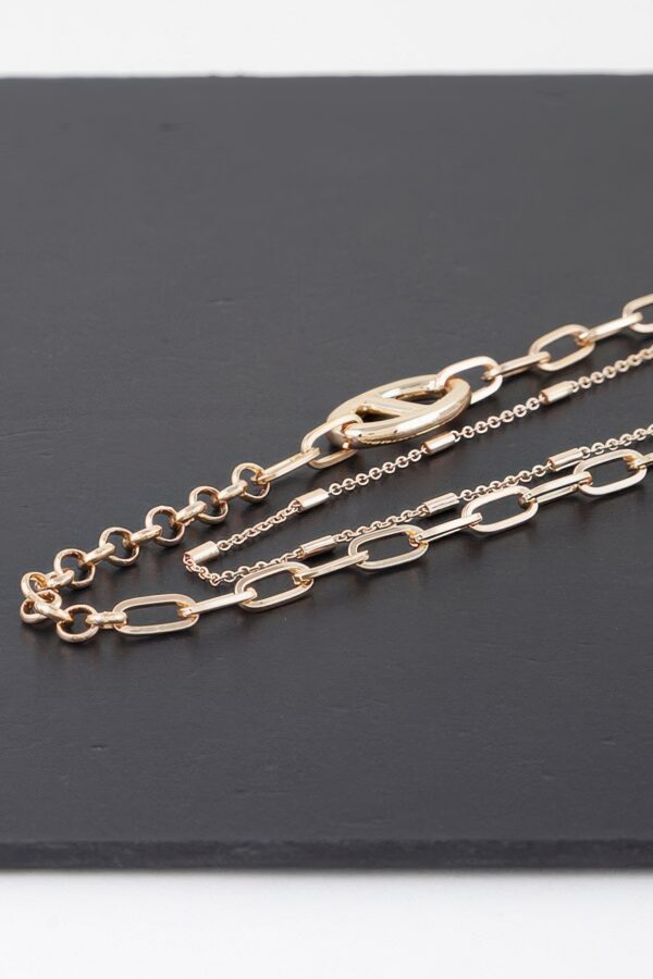 Double Link Chain Choker Necklace – Gold