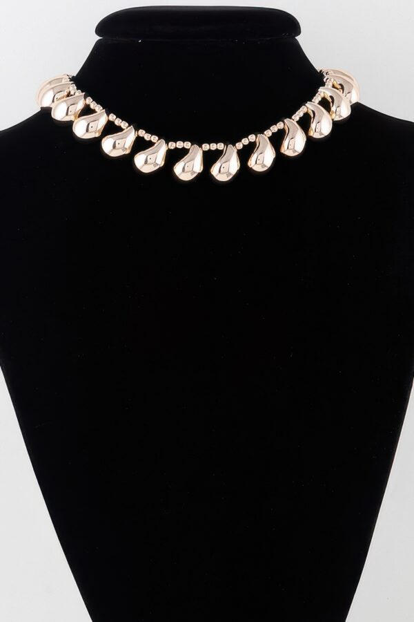 Double Link Chain Choker – Layered Metal Necklace, Gold